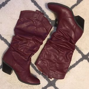 Slouchy Deep Red boots